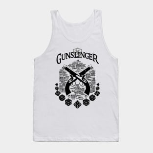 RPG Class Series: Gunslinger - Black text Tank Top